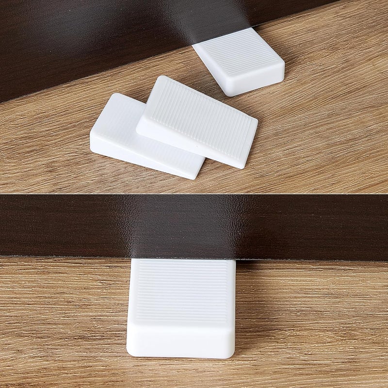 ZZJMCH 6-Pack White Shims for Leveling Furniture & Toilet - Trimmable Hard Plastic Wedges with Non-Slip Texture, Table Stabilizers & Wobble Wedges Rubber Type Levelers for Door, Table - Image 5